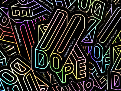 DOPE Sticker 3d lettering branding dope graphicdesign holographic holographic sticker letterdesign lettering logo design sticker design typographic design