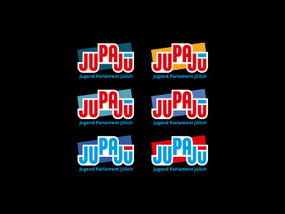 Logo Variations – JuPaJü Logo brand identity branding color palette corporate design design process geometric logo identity design logo logo variations logotype typeface design typography logo vector logo vector logos youth parliament