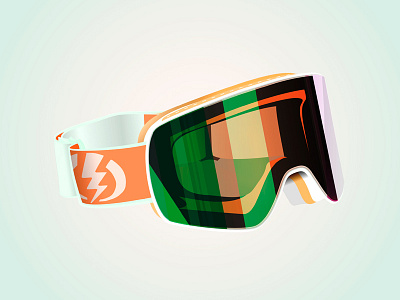 Snowgoggle 3d glasses illustration reflection sketch skiing snowboarding sports winter goggle grapicdesign vector