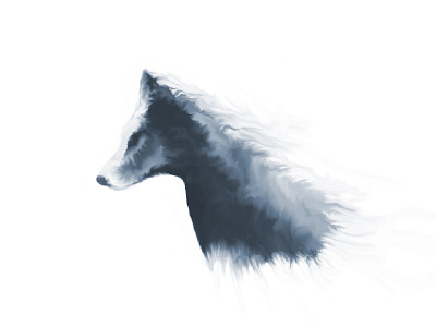 Winding Wolf artistic blue paint wolf