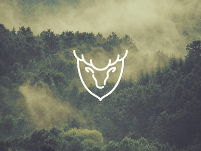 Deer deer forest logo minimalist shield