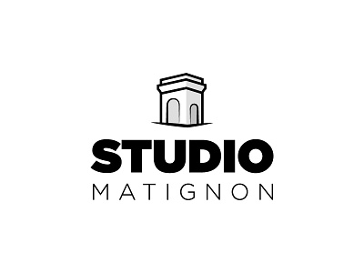 Studio Matignon black design flat logo matignon photography studio white