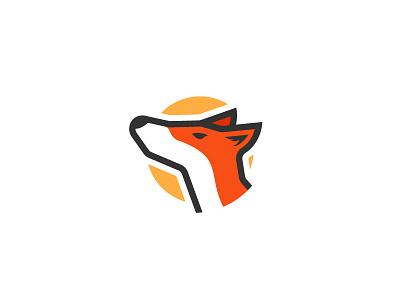 Fox fox logo minimalist orange yellow