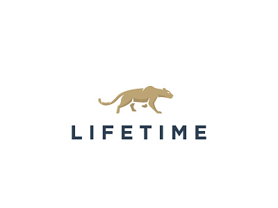 Lifetime blue design gold leopard lifetime logo panther puma