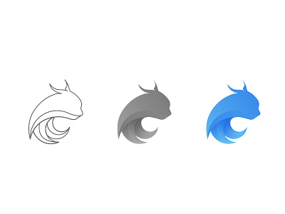 Blynx Production Logo animal blue design evolution logo lynx production
