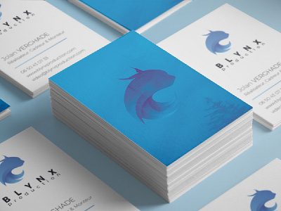 Business Card Blynx animal blue business card logo lynx production