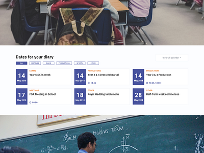 Calendar widget for school events booking calendar college events school