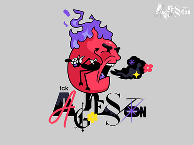 Dont Aggression aggressive art concept flame graphic design illustration project social typography vector
