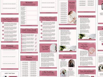 50-page eBook - Workbook Canva Template canva template checklist coaches course creators ebook freelancers graphic design service based busines workbook