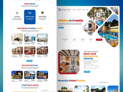 Holiday In Croatia home page design ui design