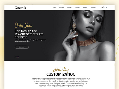 Talent U Design homepage design jewellery design ui design