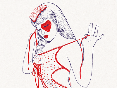 Zivity Valentines - Sneak peek. illustration letterpress pinup texture valentine vintage wacom