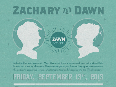 Zawn - The Invites branding invitation logo print retro sci fi space wedding