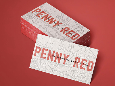 Laurie Penny Business Cards branding business cards letterpress logo maps red