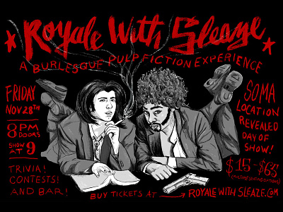 Royale With Sleaze illustration lettering poster pulp fiction