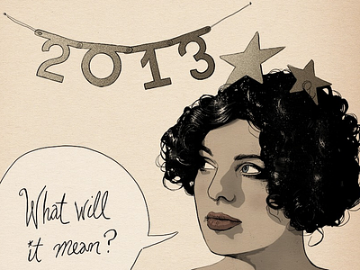 2013: What will it mean? illustration new years retro wacom