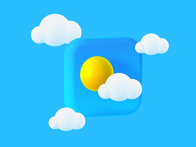 3D Weather Icon 3d icon 3d illustration clouds illustration sky spline sun weather weather icon