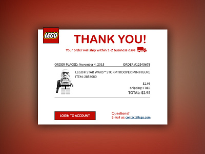 Daily UI 017 017 daily ui e mail receipt lego