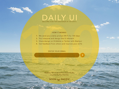 Daily UI 100 100 daily ui e mail landing page web
