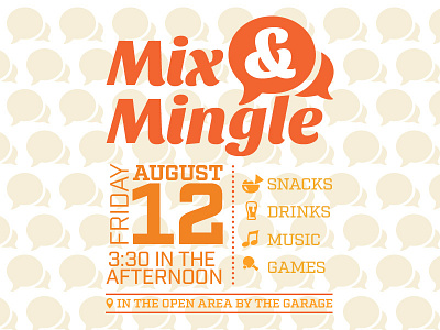 Mix & Mingle email invite icons invite mingle mixer save the date typography