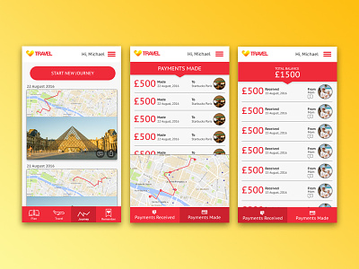 Travel App adobe xd app journey location map mobile money payment travel