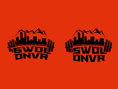 SWOL DNVR Logo Versions barbell branding denver fitness logo mountains weights