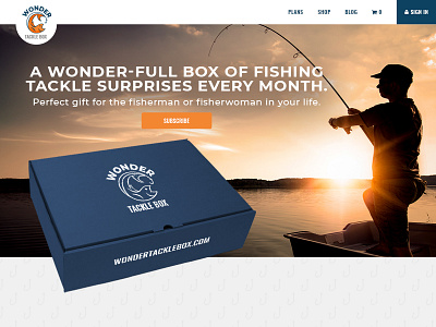 Wonder Tacklebox Homepage e commerce fishing homepage shopping subscription tackle ui website