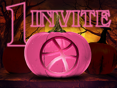 1 Dribbble Invite dribbble halloween invite invite giveaway jack o lantern pumpkin