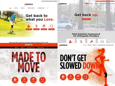 Breg Homepage Redesign Concepts fitness hero homepage landing page orthopedics redesign ui deisgn website