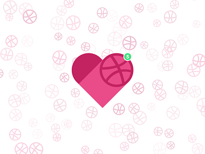 5 Dribbble Invites dribbble invite heart invite valentines day