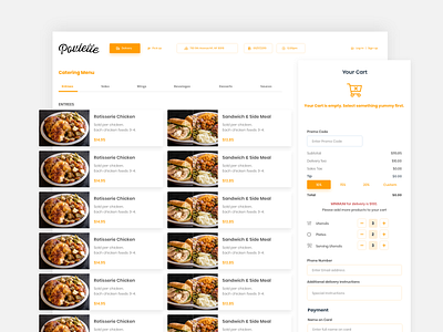 Catering Dashboard adobe xd cart catering dashboard delivery food menu ordering shopping ui