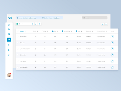 #Exploration Teacher Dashboard adobe xd dashboard data data analytics edtech education elearning product design side nav sidebar table teacher portal ui