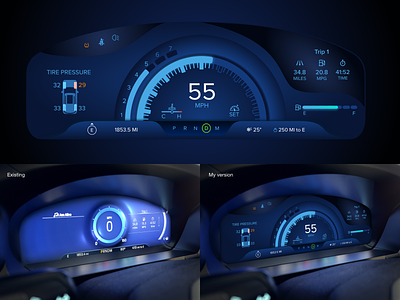 #Exploration Ford Digital Gauges HMI adobe xd auto ui car dashboard car ui digital gauges exploration hmi mph rpm