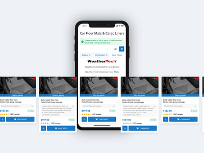 Product Card Carousel Mobile adobe xd auto car accessories car parts cards checkout ecommerce filters mobile shopping online shopping product cards product carousel product design ui