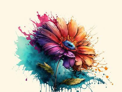 WATERCOLOR FLOWER #3 design flower graphic design illustration w watercolor