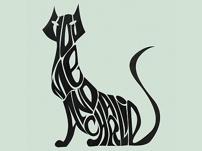 Cat typography cat illustration typography