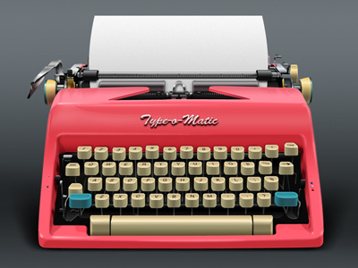 Retro Typewriter (with paper) icon pink retro retro typewriter typewriter