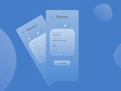 Daily UI : Credit Card Checkout (Day 2) blue creditcard dailyui interface iphone login signup