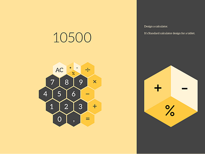 Daily UI: Calculator (Day 4) app calculator dailyui interface ipad tablet yellow