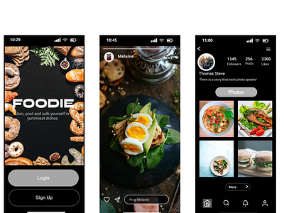 FOODIE APP! app design ui ux