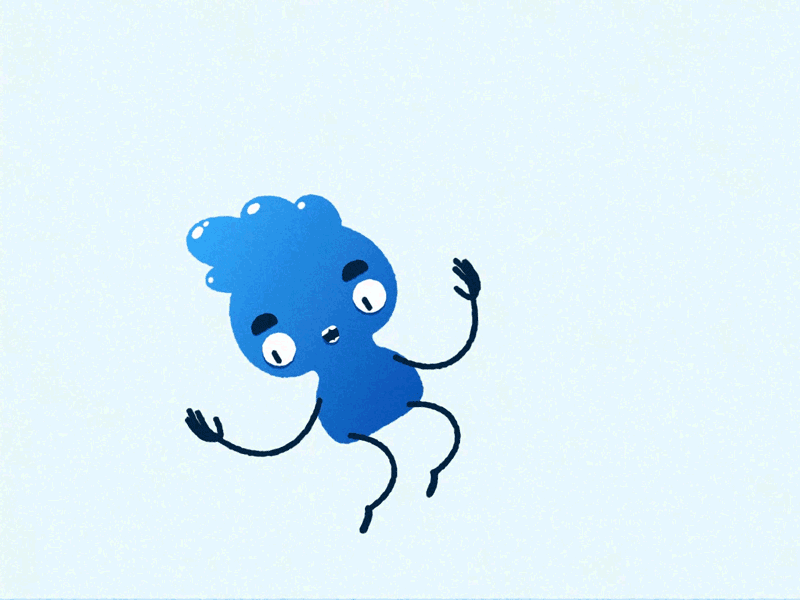Yeeey animation blue character gif jump loop