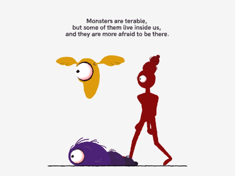 mOnsters inside us animation char character characters dribbble gif loop walk