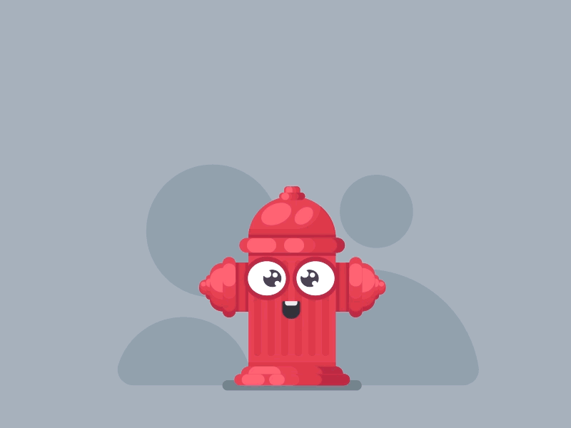 A Little Hydrant sends a rainbow to everyone)) animation character gif happy hydrant illustration loop rainbow