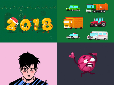 2018 2018 animation character characters children dribbble gif illustration invite logo loop new year sun