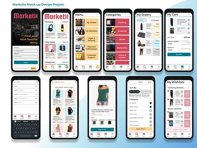 Markette Mock-up Design Project app branding design graphic design logo ui ux