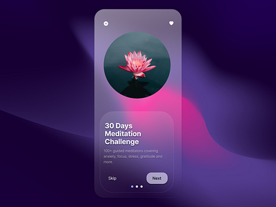 Meditation App UI Design Concept! (Glass Theme) app design design uiux figma interface mobile app design typography ui ui designer ux