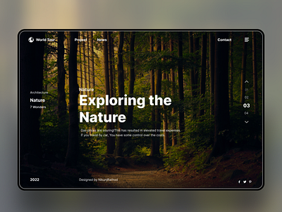 Forest Tour Website UI Design - Homepage