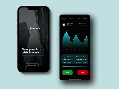 Stock Market App UI Design - Screen 1