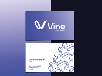 Business card Vine Travel Company branding design graphic design illustration logo vector visu
