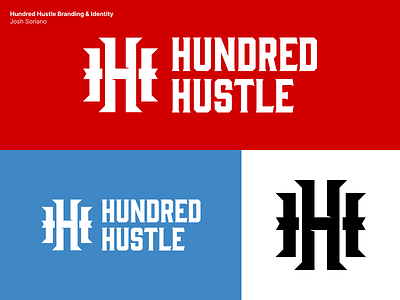 Hundred Hustle Logo Design branding identity hh hh logo hundred hustle josh soriano letter h letter h logo logo design minimalist